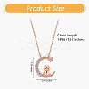 Chinese Zodiac Necklace Dog Necklace 925 Sterling Silver Rose Gold Pups on the Moon Pendant Charm Necklace Zircon Moon and Star Necklace Cute Animal Jewelry Gifts for Women JN1090K-2