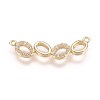 Brass Micro Pave Cubic Zirconia Links X-ZIRC-E124-14G-1