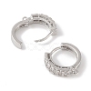 Brass with Cubic Zirconia Hoop Earrings Finding KK-Q822-02P-2