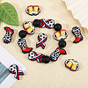 CHGCRAFT 12Pcs 3 Styles Silicone Focal Beads SIL-CA0003-33-5