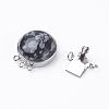 Natural Snowflake Obsidian Box Clasps G-E427-01P-3