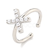 Rack Plating Brass Open Cuff Rings for Women RJEW-F162-01P-X-1