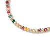 Faceted Rondelle Glass Beaded Necklace for Women NJEW-M208-01F-4