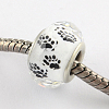 Large Hole Dog Paw Prints Pattern Resin European Beads OPDL-Q129-229-2