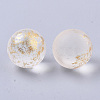 Transparent Spray Painted Frosted Glass Beads GLAA-N035-05D-02-2
