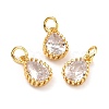 Brass Micro Pave Cubic Zirconia Pendants X-ZIRC-D120-01G-08-1