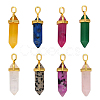 Natural Mixed Gemstone Pointed Pendants G-CJ0001-30-8