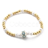 Brass Beaded Stretch Bracelets for Women BJEW-G736-03A-4