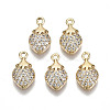 Brass Micro Pave Clear Cubic Zirconia Charms RJEW-T063-49G-NF-1