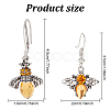 ANATTASOUL 2 Pairs 2 Style Chocolate Glass Bees Dangle Earrings EJEW-AN0002-88-2