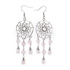 Natural Mixed Stone Dangle Earrings EJEW-JE02995-M-3