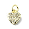 Heart Theme Brass Micro Pave Cubic Zirconia Charms KK-H475-56G-03-1