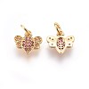 Brass Micro Pave Cubic Zirconia Charms ZIRC-E161-22G-1