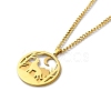304 Stainless Steel Double Layer Pendant Necklaces NJEW-D047-04G-2