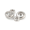 925 Sterling Silver Pave Clear Cubic Zirconia Flat Round Charms STER-B005-01P-2