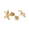 Ion Plating(IP) 304 Stainless Steel Starfish Stud Earrings for Women EJEW-I285-06G-2