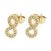Brass Micro Pave Cubic Zirconia Ear Studs EJEW-P261-22G-1