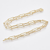 Brass Textured Paperclip Chain Necklace Making MAK-S072-01B-G-2