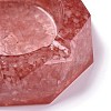 Resin with Natural Rose Quartz Chip Stones Ashtray DJEW-F015-07F-2