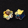 Flower Faceted K9 Glass Charms EGLA-O006-08-2