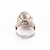 Adjustable Gemstone Round Finger Rings RJEW-T019-01E-S-2