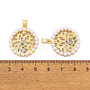 Brass Micro Pave Cubic Zirconia Pendants KK-E108-45G-3