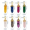 Natural Mixed Gemstone Pointed Pendants G-CJ0001-30-2