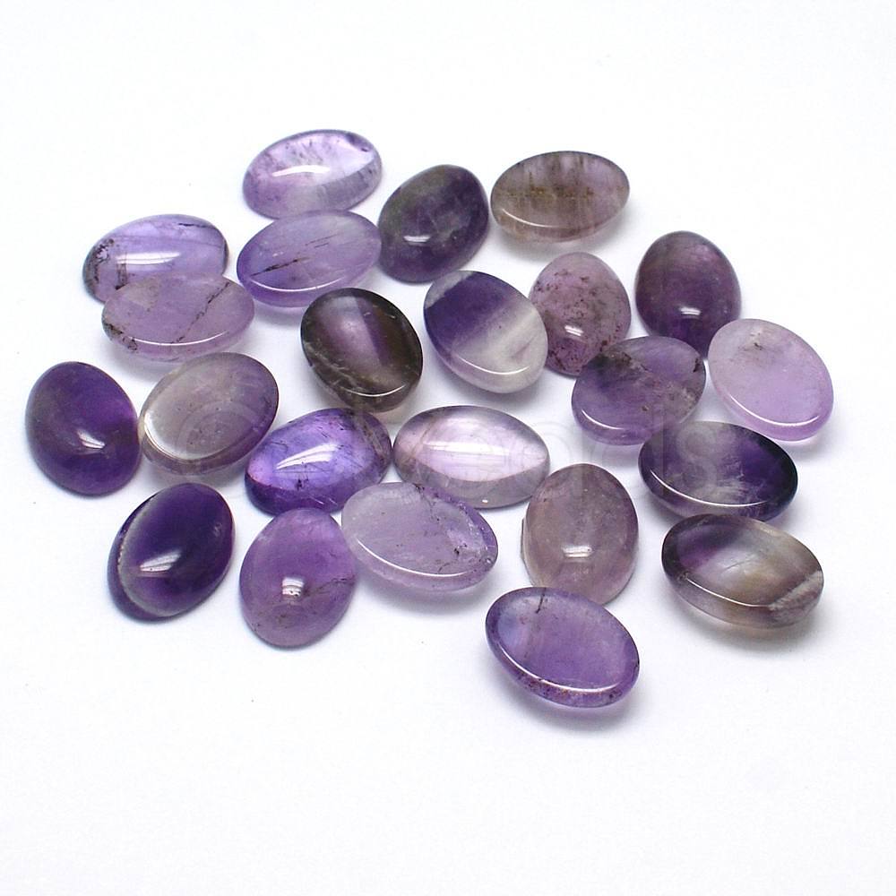 Cheap Natural Amethyst Gemstone Oval Cabochons Online Store - Cobeads.com