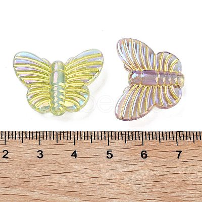 UV Plating Rainbow Iridescent Acrylic Beads OACR-O008-05-1