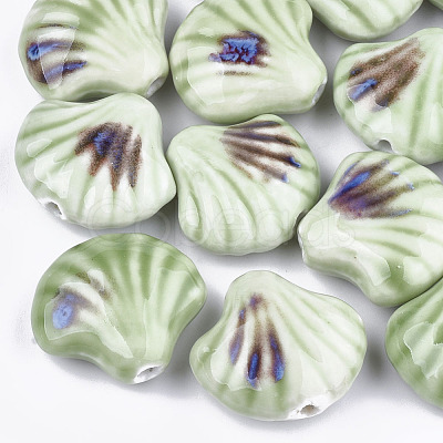 Handmade Porcelain Beads X-PORC-S498-36F-1