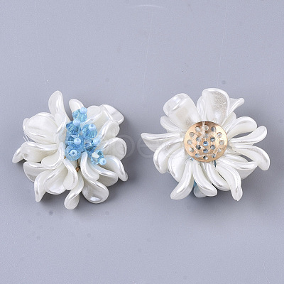 Handmade Woven ABS Plastic Imitation Pearl Cabochons FIND-N050-11A-1