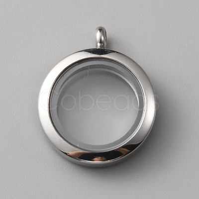 304 Stainless Steel Locket Pendants STAS-WH0027-44P-1