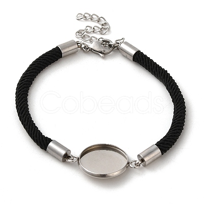 Milan Cord & 304 Stainless Steel Bracelets Making MAK-H004-02G-P01-1