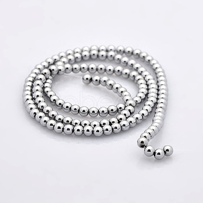 Round Non-magnetic Synthetic Hematite Beads Strands G-P061-68-3mm-1