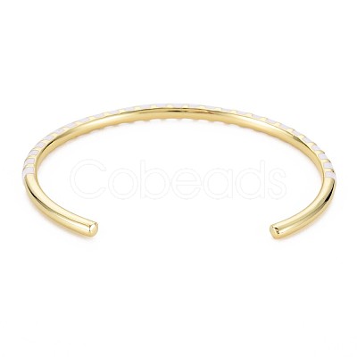 Twisted Brass Enamel Cuff Bangle BJEW-T020-02J-NF-1