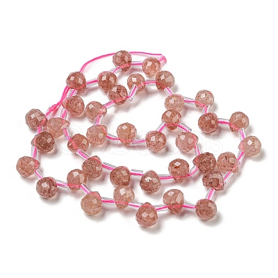 Synthetic Strawberry Quartz Beads Strands G-H297-B16-02-1