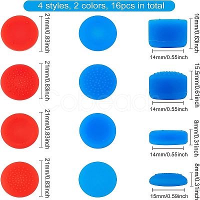 Olycraft 2Set 2 Colors Silicone Replacement Gamepad Button Keycap Set AJEW-OC0002-81A-1