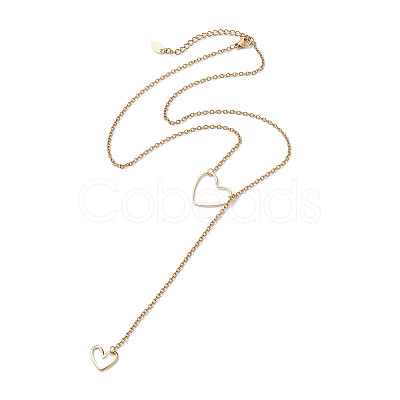 Brass Heart Pendant Necklaces NJEW-JN04838-1