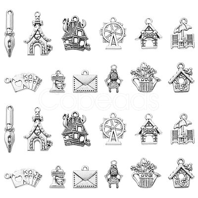 60Pcs 12 Styles Tibetan Style Alloy Pendants ST-CJ0002-56-1