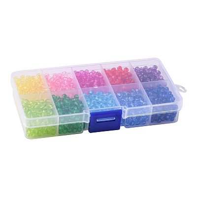 1680Pcs 10 Colors Transparent Acrylic Beads TACR-YW0001-59-1