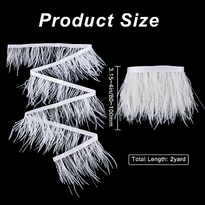 Gorgecraft 2 Yards Fashion Ostrich Feather Cloth Strand Costume Accessories FIND-GF0003-42B-1