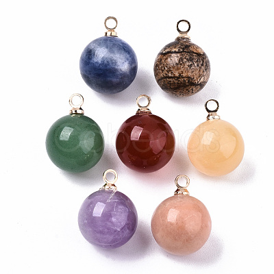 Natural Mixed Gemstone & Glass Charms G-N332-024-1