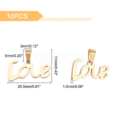 Unicraftale 10Pcs Ion Plating(IP) 304 Stainless Steel Pendants STAS-UN0029-42-1