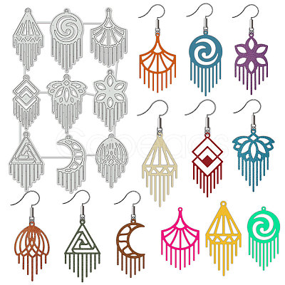 Tassel Earring Theme Carbon Steel Cutting Dies Stencils DIY-WH0309-1948-1