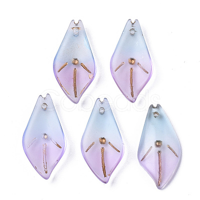 Transparent Spray Painted Glass Pendants GLAA-R215-03-A01-1