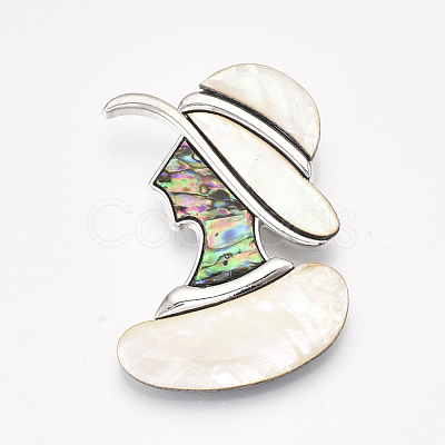 Abalone Shell/Paua Shell Brooches/Pendants SHEL-S275-53C-1