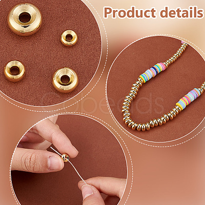 PandaHall Elite 120Pcs 4 Styles Brass Spacer Beads KK-PH0006-63-1