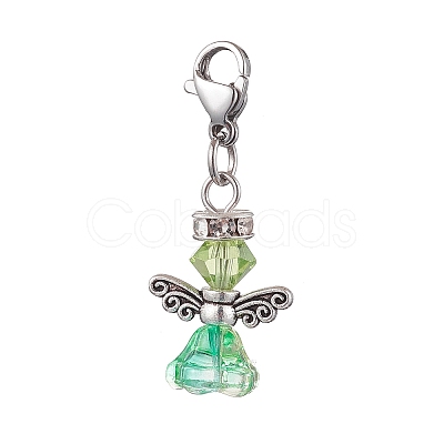 Angel Glass Pendant Decorations HJEW-TA00207-1