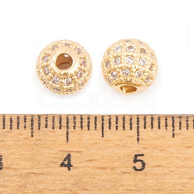 Ion Plating(IP) Cubic Zirconia Beads KK-O146-02B-G-1