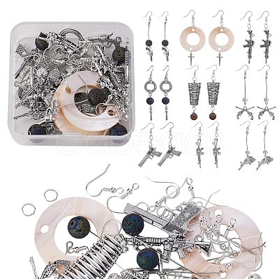 DIY Gun Weapon Shape Drop Earring Making Kit DIY-SZ0006-63-1